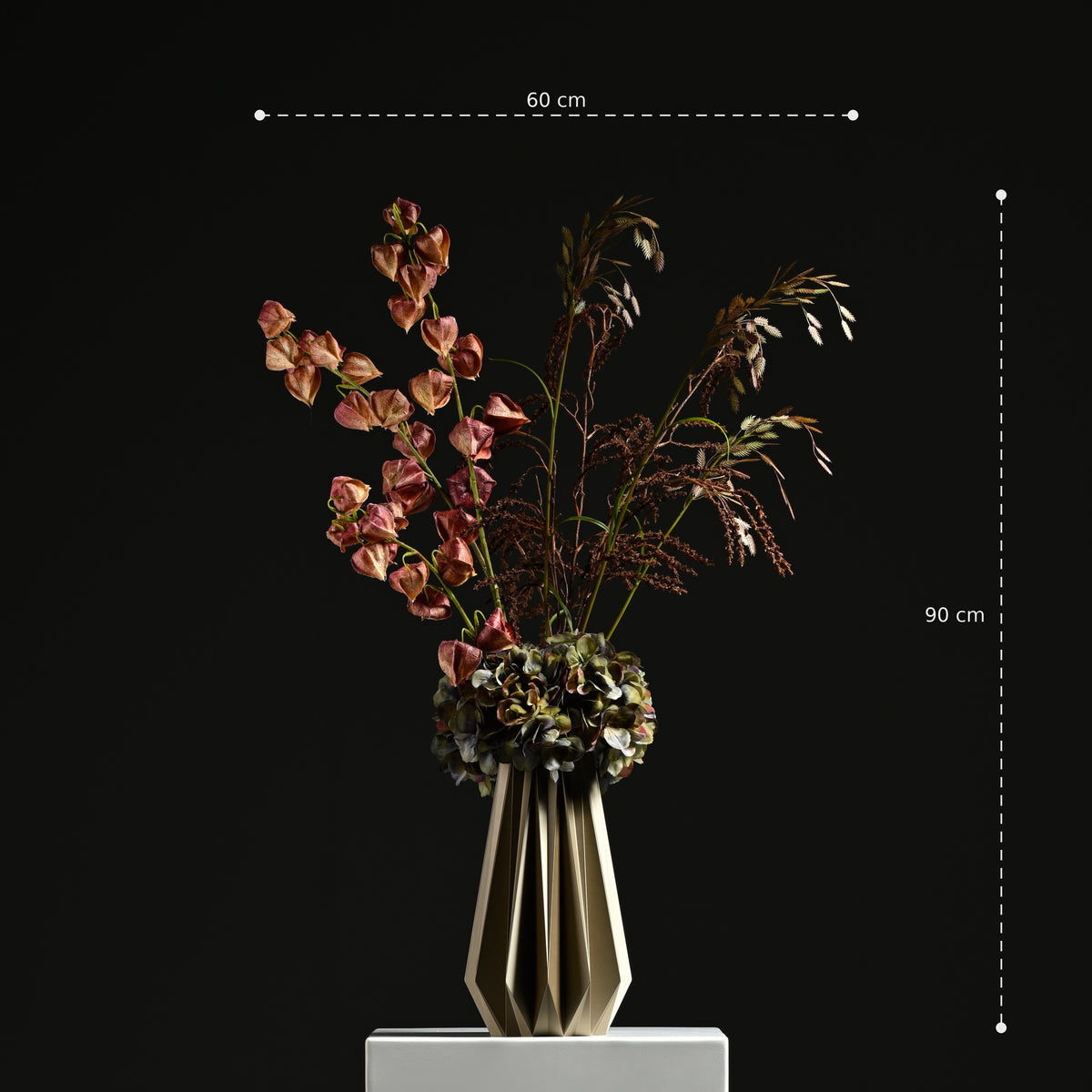Alina Ribb Vase 32 Iridium Gold