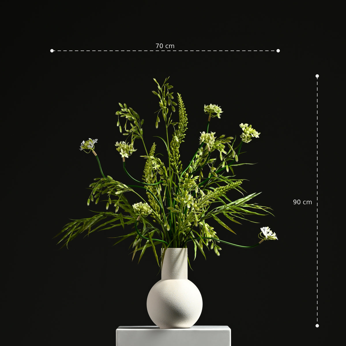 Clara Ball Vase 28 Bone White