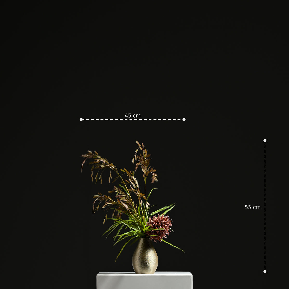 Elena Drop Vase 15 Iridium Gold