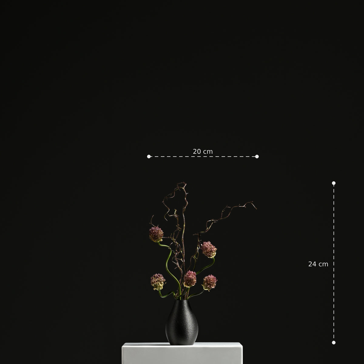 Eva Drop Vase 15 Metal Black