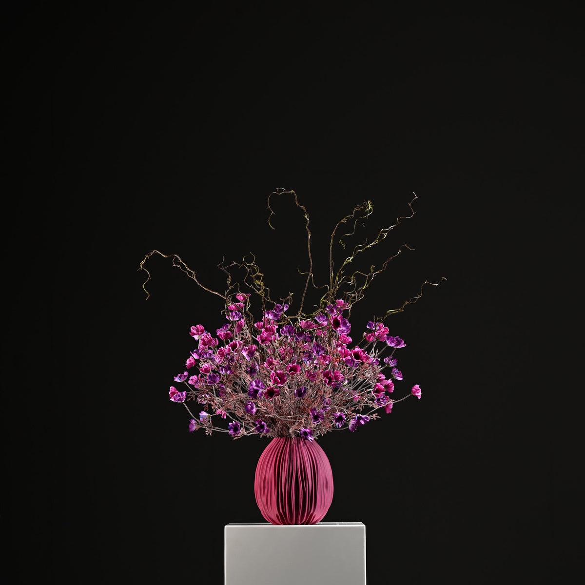 Raina Waves Vase 25 Plum